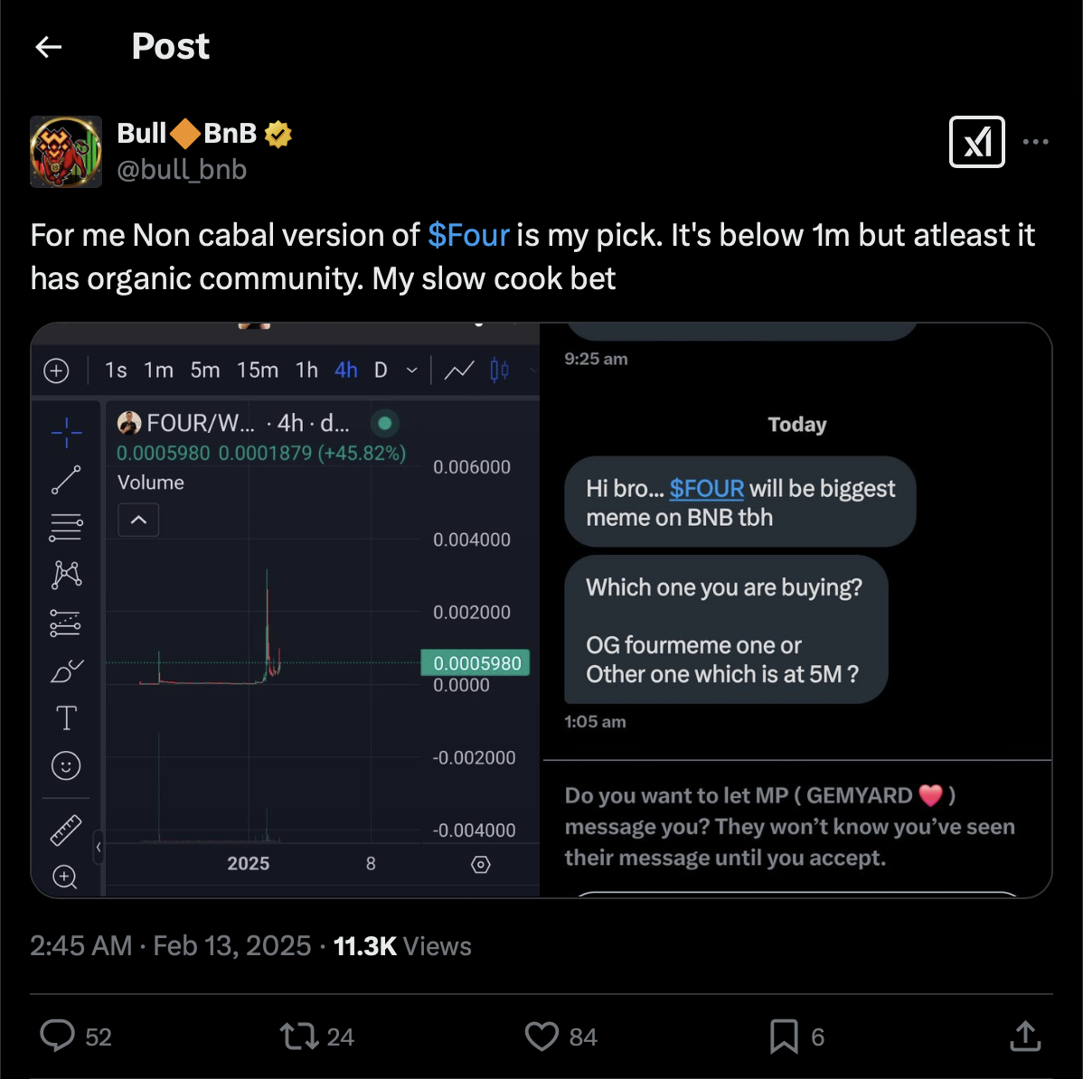 Bull BNB Tweet